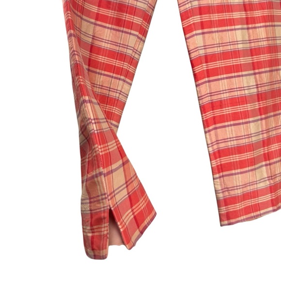 Vintage 90s Silk Plaid Pants Women’s Size 4 Pink Preppy Feminine - Picture 5 of 7